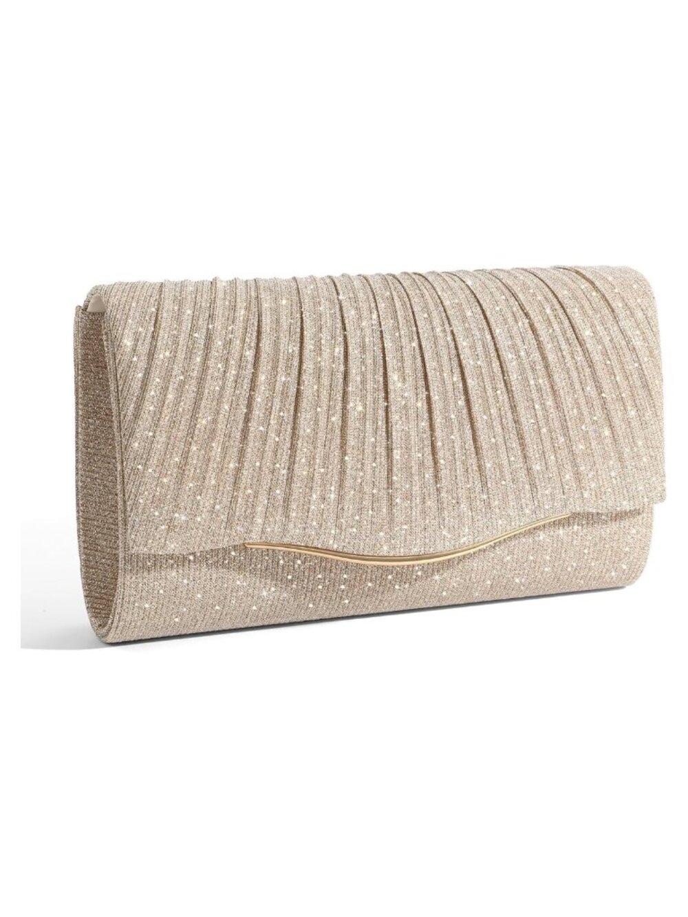 Glitter Evening Clutch with Detachable Chain Strap Formal Purse